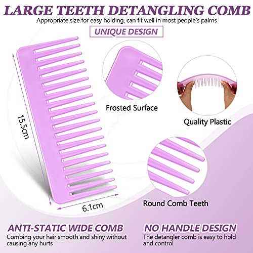 Patelai Wide Tooth Hair Detangling Comb, No Handle Anti-Static Plastic Comb for Curly Wet and Dry Hair