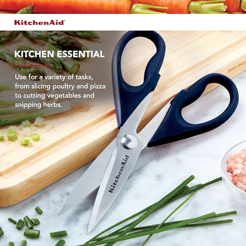 KitchenAid Stainless Steel Kitchen Shears with Comfort Grip - 8.72 Inch, Ink Blue