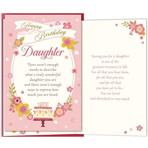 Sweet Birthday Card for Daughter - Loving Gift from Parents