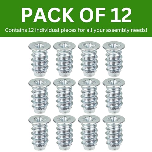 Replacement Screws for IKEA Part #100347 - Zinc Plated Steel (Pack of 12)