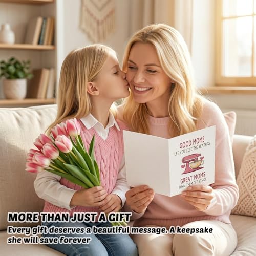 Funny Mother's Day Greeting Card with Envelope, 5x7 Cute Humor Card for Mom