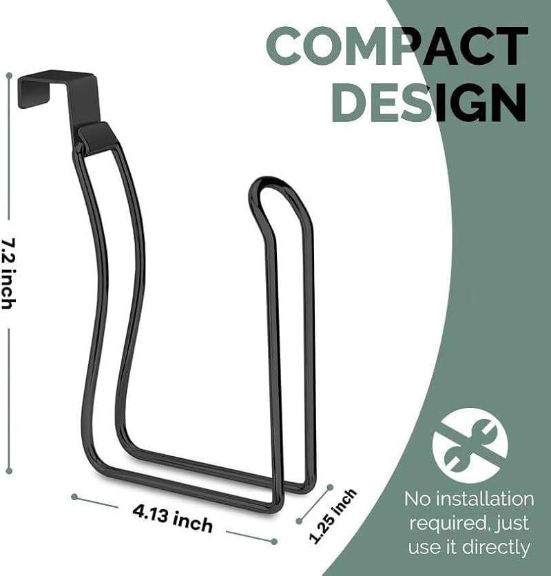 Black Wall Mounted Toilet Paper Holder - Premium Rustproof Design