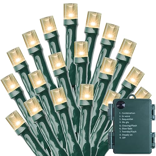 Battery Operated Christmas String Lights 50 LED with 8 Modes & Timer