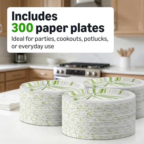 Amazon Basics 8.62 Inch Disposable Paper Plates, 600 Count (Pack of 2)