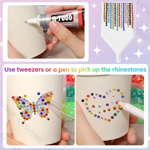 28000 Pcs Bedazzling Kit Dark Purple Flatback Resin Rhinestones