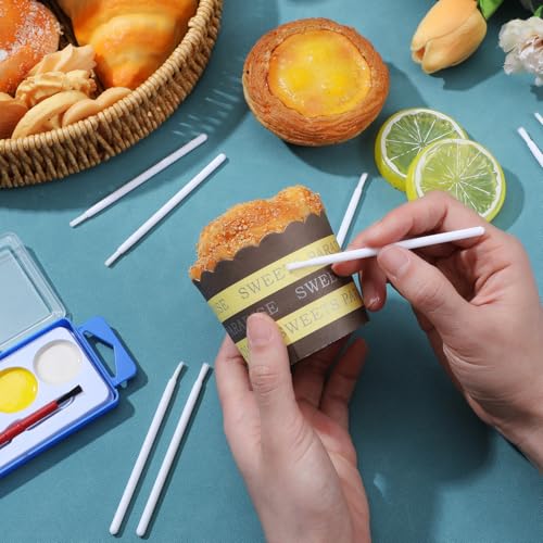 Mabor 50Pcs Disposable Mini Paint Brushes for Cookie Decorating and Makeup
