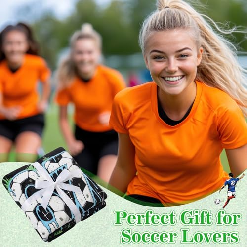 Soccer Throw Blanket 50" x 60" - Soft Fleece with 67 Number Design