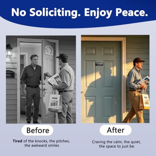 LEQBO No Soliciting Sign, Aluminum Metal Door Plaque for Home and Office