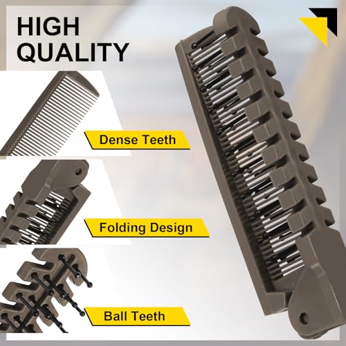 Qjaiune 3 Pack Foldable Travel Hair Brush Anti-Static Portable Pocket Comb