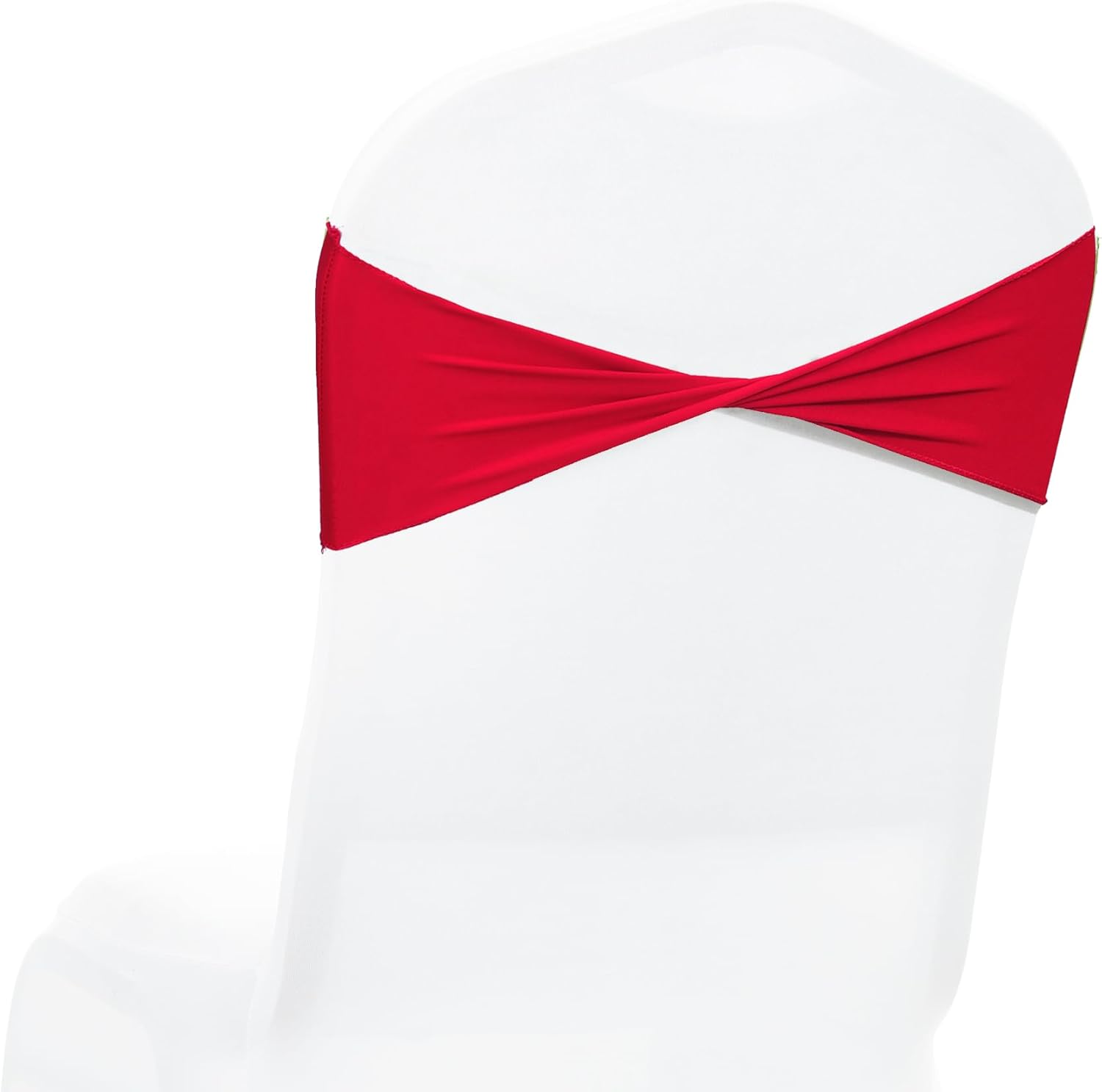 MDS Spandex Chair Sashes - Elastic Stretch Bands for Weddings & Events | Pack of 10 - Red
