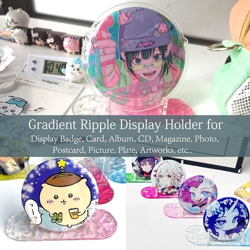 4 Pack Acrylic Easel Stands - Gradient Ripple Display Holders