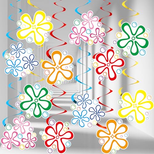 Flower Bubble Hanging Swirl Decorations - 12pcs Ocean Party Supplies