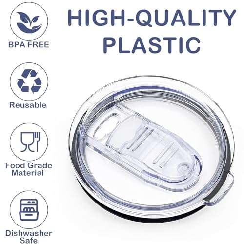 2PCS 40 oz Tumbler Replacement Lid Only Compatible with Silver Buffalo Stainless Steel Tumbler, Reusable Tumbler Cover, Spill Proof, Straw Friendly, BPA Free (2 Pcs)