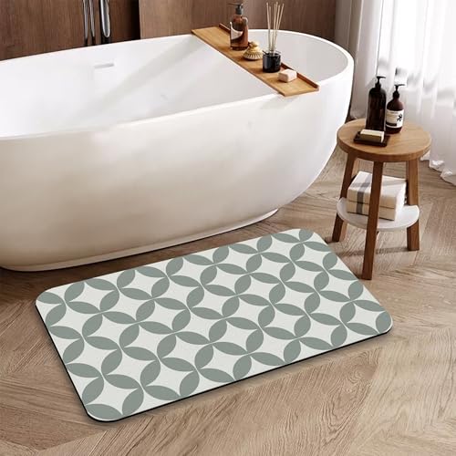 Sage Green Diatomite Bath Mat - Quick Drying & Non-Slip 17"x30"
