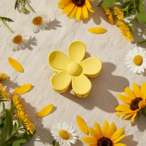 Juroicessry Yellow Flower Hair Claw Clip Plastic Anti-Scratch