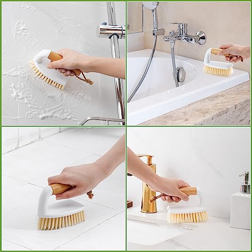 Heavy Duty Scrub Brush with Comfortable Grip - 2 Pack for Household Cleaning