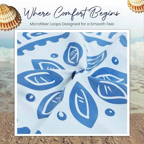 Utopia Towels Microfiber Beach Towel, Pacific Bloom, 32x71 Inch Sand-Free