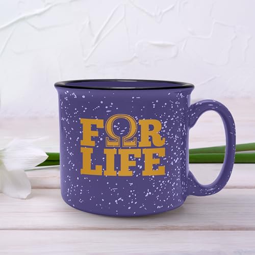 Omega Psi Phi Fraternity 15 oz Campfire Mug - Omega For Life Variation