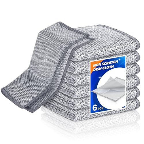 Durable Non-Scratch Wire Dishcloths - 6PCS Multipurpose Kitchen Scrubber