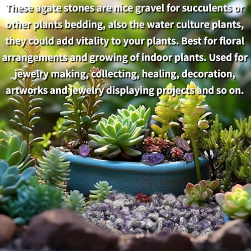 Txelegant Polished Agate Stones 0.45 lb Dreamy Purple Decorative Rocks