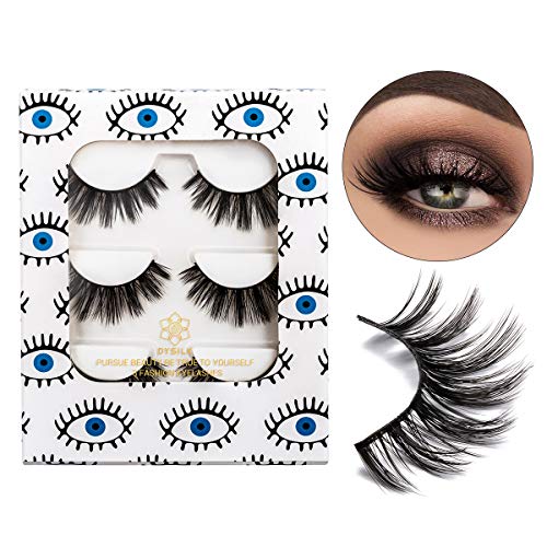 DYSILK Wispy Faux Mink Lashes 3 Pairs - Fluffy Cat Eye False Eyelashes