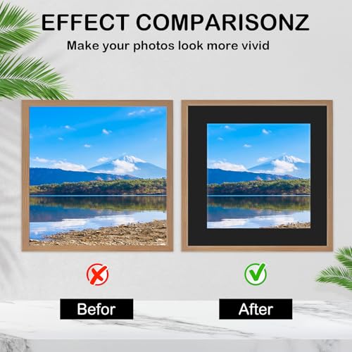 15 Pack Black Picture Mats 12x12 for 8x8 Photos - Bevel Cut
