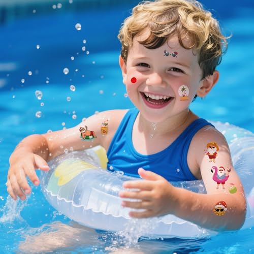 INCOK Summer Christmas Temporary Tattoos 200+ Designs Party Favors