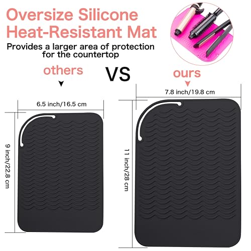 HEYSAM Large Silicone Heat Resistant Mat for Flat Iron & Hair Straightener