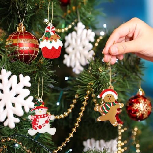 12PCS Gingerbread Man Ornaments - Cute Christmas Tree Decorations