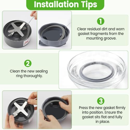 2Pcs Silicone Gasket Seal Rings for NutriBullet 600W/900W Blenders - Replacement Part