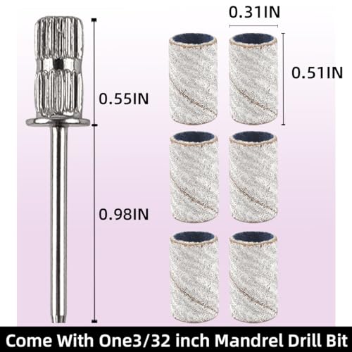 Nail Drill Sanding Bands 240 Grit White with Mandrel Bit 100 Pcs