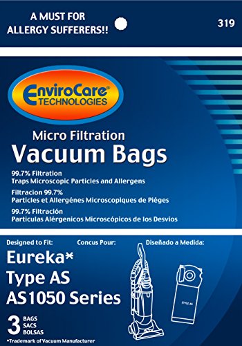 EnviroCare Micro Filtration Vacuum Bags for Eureka AS1050 Series - 3 Pack