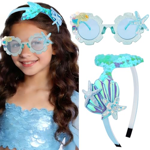 Mermaid Party Headband and Sunglasses Set Under the Sea Decorations