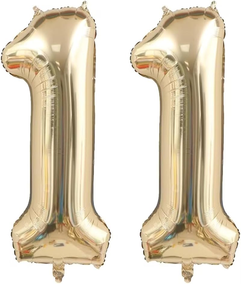 Florisland 40 Inch Light Gold Number 11 Foil Balloon Birthday Decoration