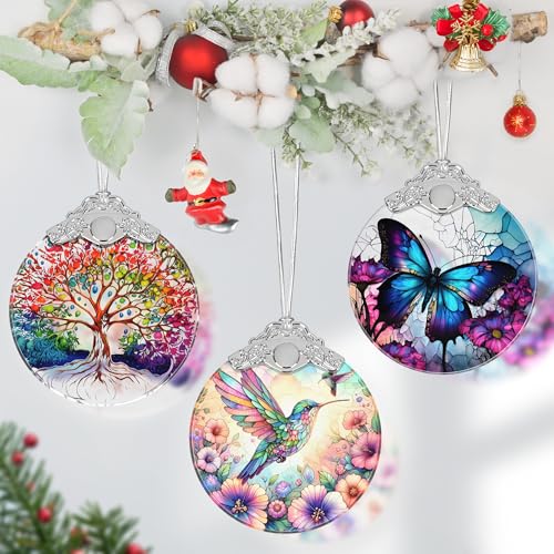 Hummingbird Stained Glass Ornament - Elegant Christmas Decor