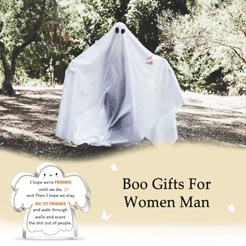 Ghost Friends Acrylic Plaque Funny Best Friend Desk Decor Gift