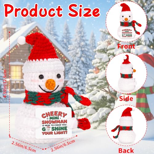 Handmade Snowman Crochet Doll with Cheery Message Card