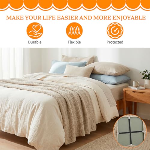 Adjustable Couch Cushion Cover Straps with Clips - Set of 4