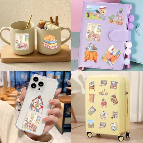 50 Vintage Aesthetic Stickers - Waterproof PET for Scrapbooking & Journaling