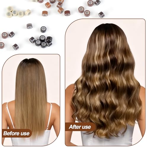 1000 Pcs Silicone Lined Micro Links Beads 5mm Hair Extension Rings