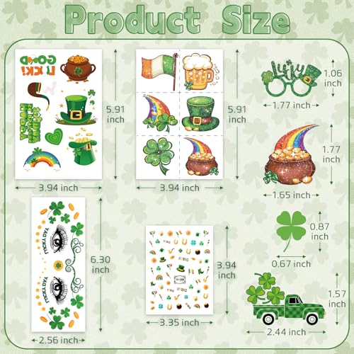 St. Patrick's Day Temporary Tattoos Kit & Nail Stickers - 138 PCS