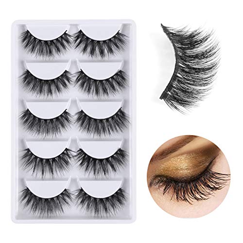 3D Faux Mink False Eyelashes Handmade Dramatic Thick Fluffy 5 Pairs