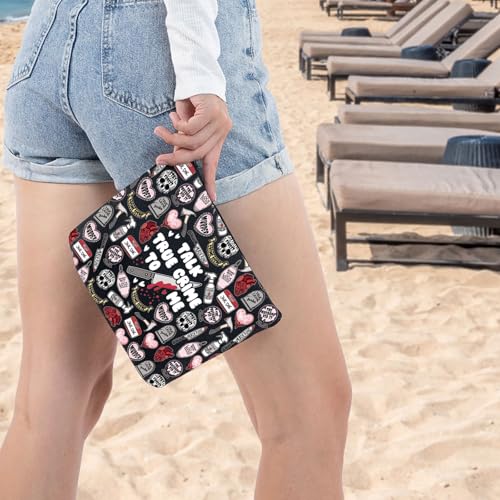 True Crime Makeup Bag Canvas Zipper Cosmetic Pouch for Fans