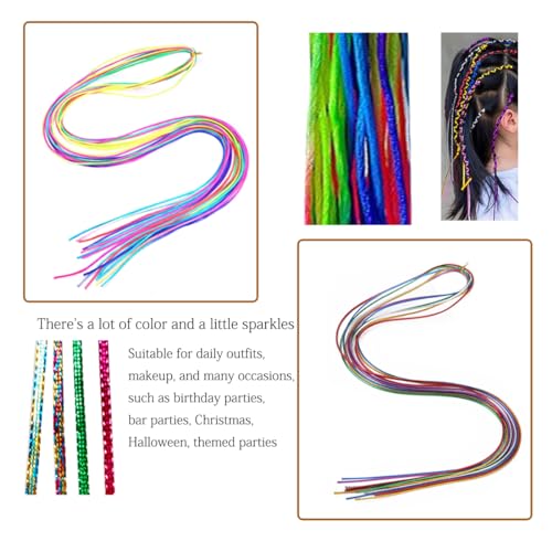 DFMEI 30Pcs Rainbow Hair Wrap String for Braids and Dreadlocks