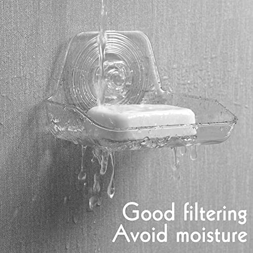 Clear Self-Adhesive Wall-Mounted Soap Dish - Durable Plastic Holder