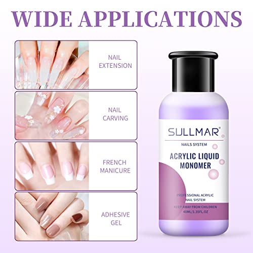 SULLMAR Acrylic Nail Liquid Monomer 40ml Non-Yellowing