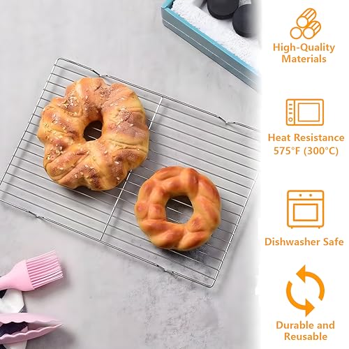 Stainless Steel Cooling Rack Set - 2 Pack 11.8" & 8.07" for Baking