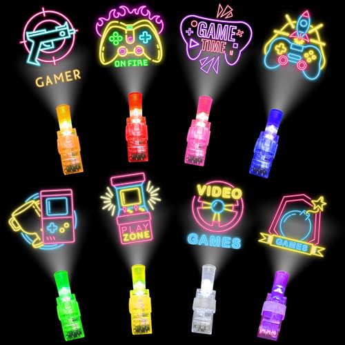 BleSky 24Pack Gamer Party Favors LED Finger Lights - Glow in the Dark Toys