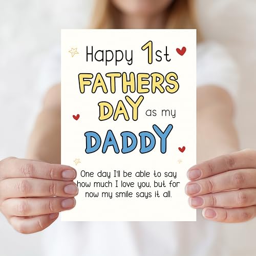 Happy First Father's Day Card for New Dads - 7x5 Eco-Friendly