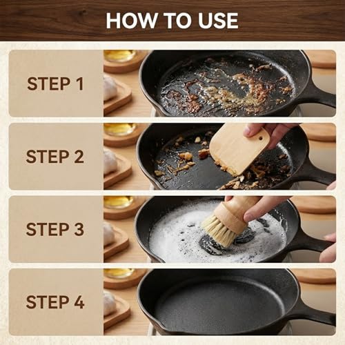 Bamboo Dish Scrub Brush & Pan Scraper Set - Eco-Friendly Kitchen Tools